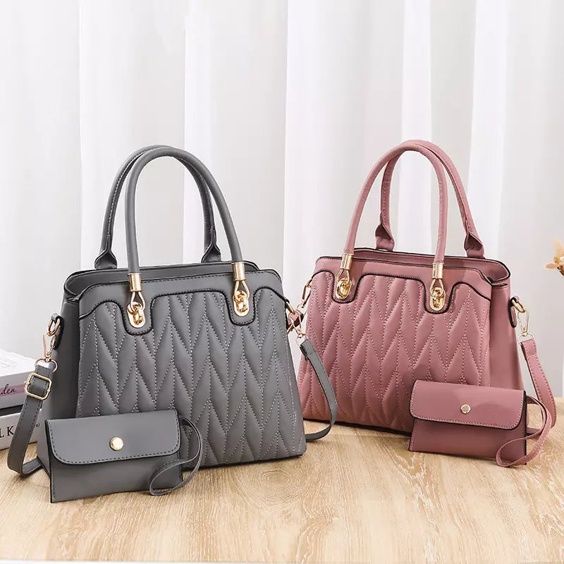 Bolsa Transversal Feminina de Couro + Carteira Feminina de Couro